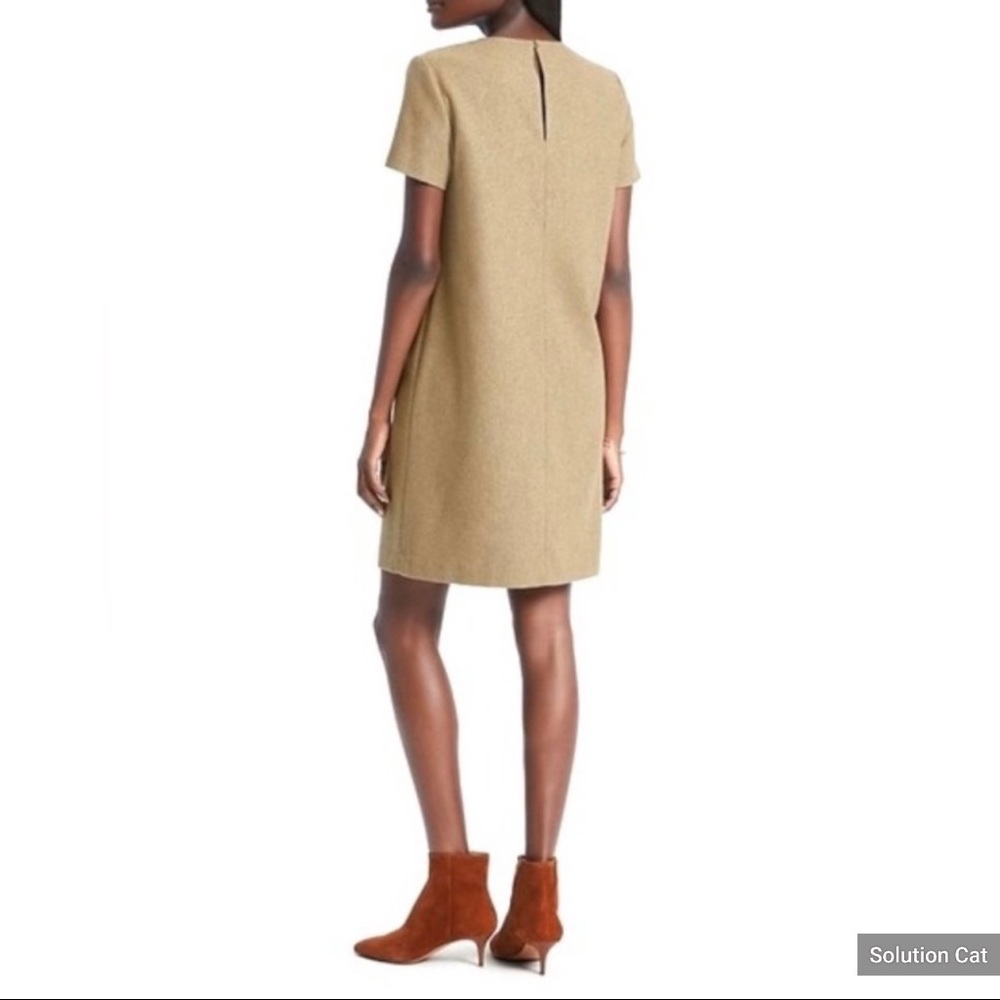 Banana Republic Wool Camel Shift Dress w/Pockets.Size Medium Petite